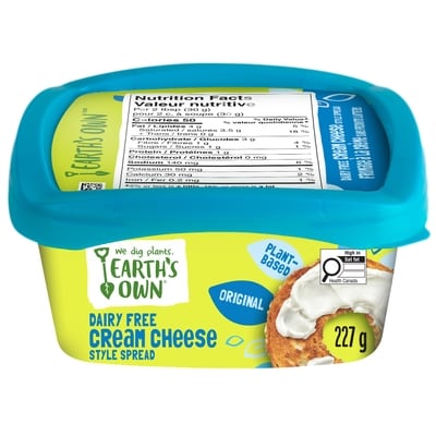 Earth's Own Dairy-Free Cream Cheese, Plant-Based 227 g, $3.21/100g