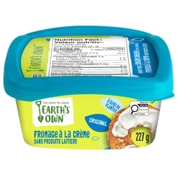 Earth’s Own Fromage à la crème sans produits laitiers style tartinade 227 g, 2,64 $/100g
