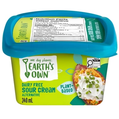 Earth's Own Dairy-Free Sour Cream, Plant-Based 340 g, $2.06/100g