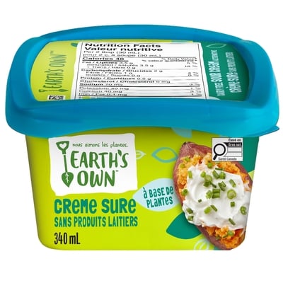 Earth’s Own Crème sure sans produits laitiers 340 g, 1,76 $/100g