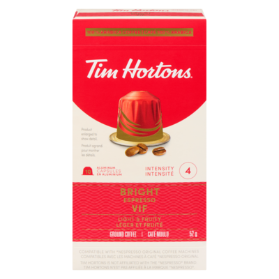 Tim Hortons Ground Coffee Bright Espresso 10 ea, $1.00/1ea