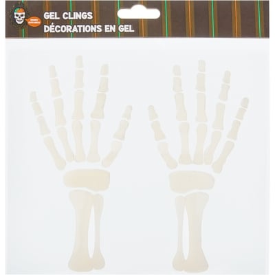 null 7.8IN X7.8In Skelton Hand Gel Clings  1 ea, $2.00/1ea