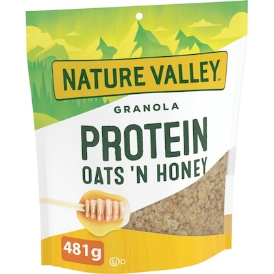 General Mills Protein Granola, Oats 'n Honey, Family Size 481 g, $1.66/100g