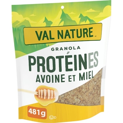 General Mills Granola Protéiné à l'Avoine et Miel, Collation et Céréales Saines, Format Familial 481 g, 1,66 $/100g