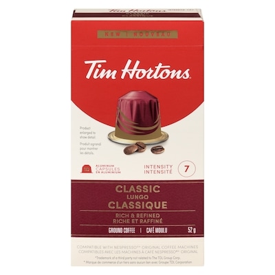 Tim Hortons Ground Coffee Classic Lungo 10 ea, $0.75/1ea