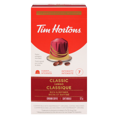 Tim Hortons Café moulu lungo classique 10 ea, 0,90 $/1ch