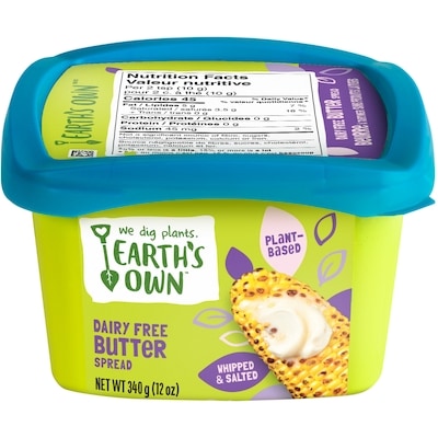 Earth's Own Dairy-Free Butter, Salted, Plant-Based  340 g, $2.06/100g