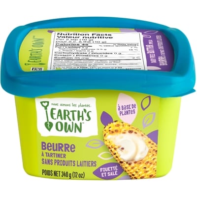 Earth’s Own Beurre sans produits laitiers salé, à base de plantes 340 g, 2,06 $/100g