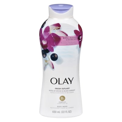 Olay Fresh Outlast Body Wash, Orchid & Black Currant 650 ml, $1.69/100ml