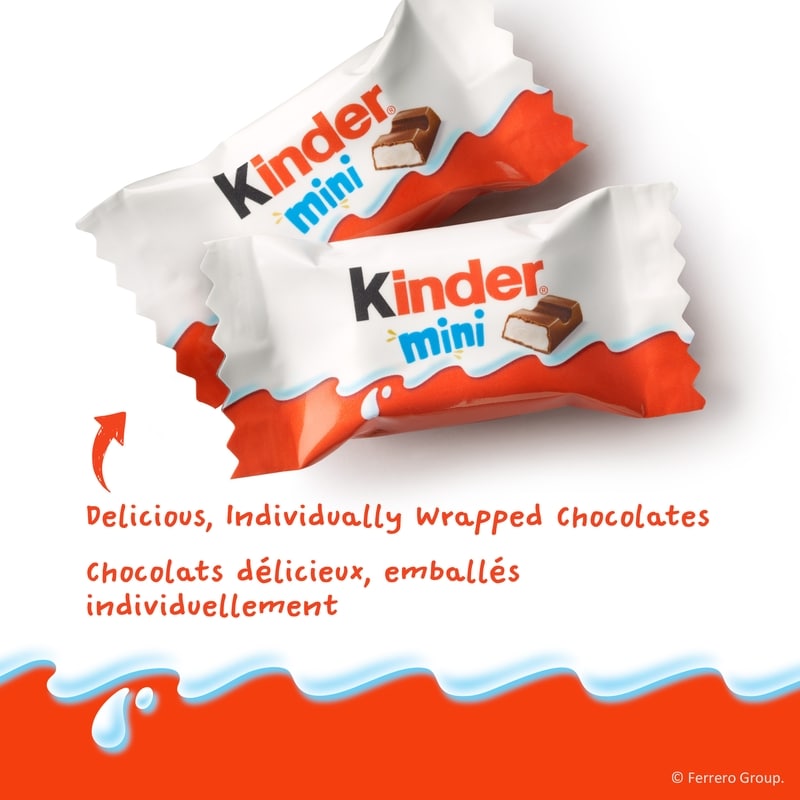 CHOCOLATE/CHOCOLAT MINI, Milk Chocolate Candy bar with a Milky Filling, 16 Individually Wrapped Milk Chocolates per Bag