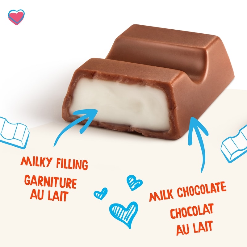 CHOCOLATE/CHOCOLAT MINI, Milk Chocolate Candy bar with a Milky Filling, 16 Individually Wrapped Milk Chocolates per Bag