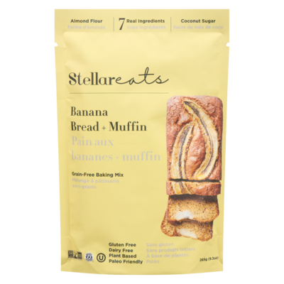 Stellareats Mélange à pâtisserie sans-grains pain aux bananes + muffin 265 g, 5,66 $/100g