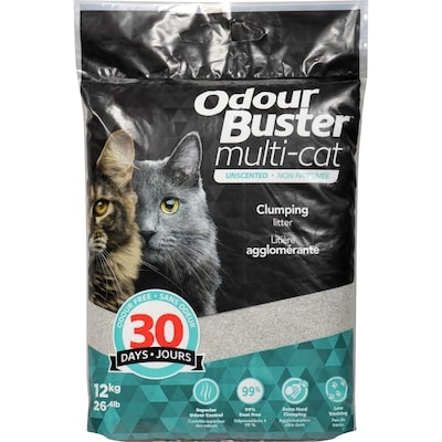 Odour Buster Litière pour chat non-parfumée 12 kg, 0,17 $/100g