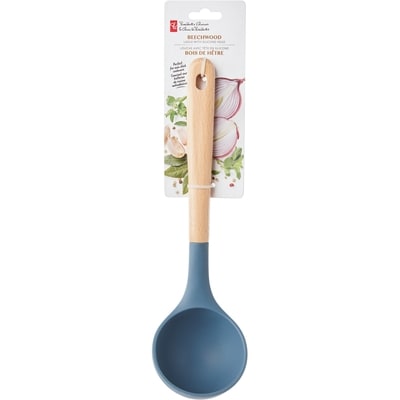 President's Choice Beechwood Ladle with Silicone Head - Blue 1 ea, $8.00/1ea