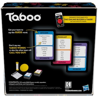 Jeu de plateau Taboo, jeux de mots à deviner pour ados et adultes