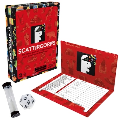 Jeu Scattergories classique, jeu de groupe pour ados et adultes, à partir de 13 ans, jeu de société pour 2 joueurs et plus