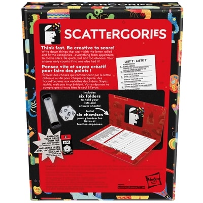 Jeu Scattergories classique, jeu de groupe pour ados et adultes, à partir de 13 ans, jeu de société pour 2 joueurs et plus