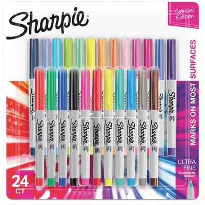 Sharpie Marqueur permanent ultra-fin Colour Burst, 24 pièces 24 ea, 1,35 $/1ch