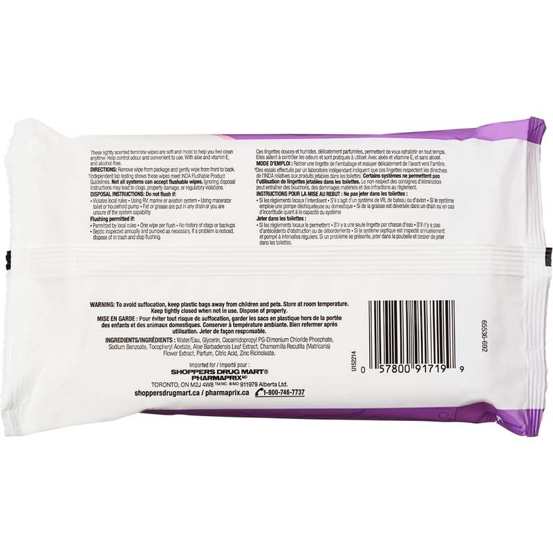 Flushable Feminine Wipes