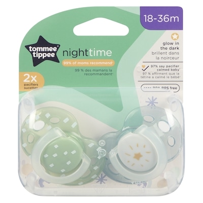 Tommee Tippee Pacifiers Nighttime 18-36 M 1 ea, $6.74/1ea