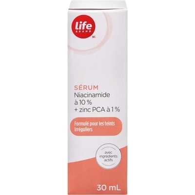 Life Sérum de niacinamide à 10 % et de zinc PCA à 1 % 30 ml, 21,30 $/100ml