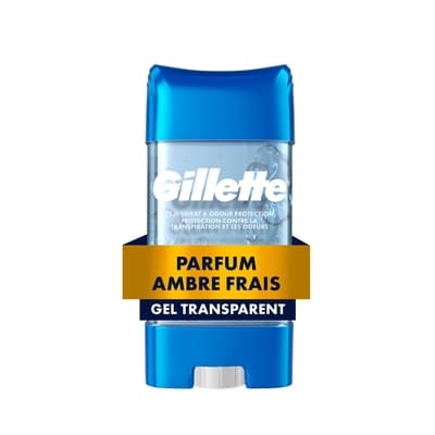 Gillette ClearShield gel transparent antisudorifique et désodorisant, parfum ambre frais 108 g, 7,86 $/100g