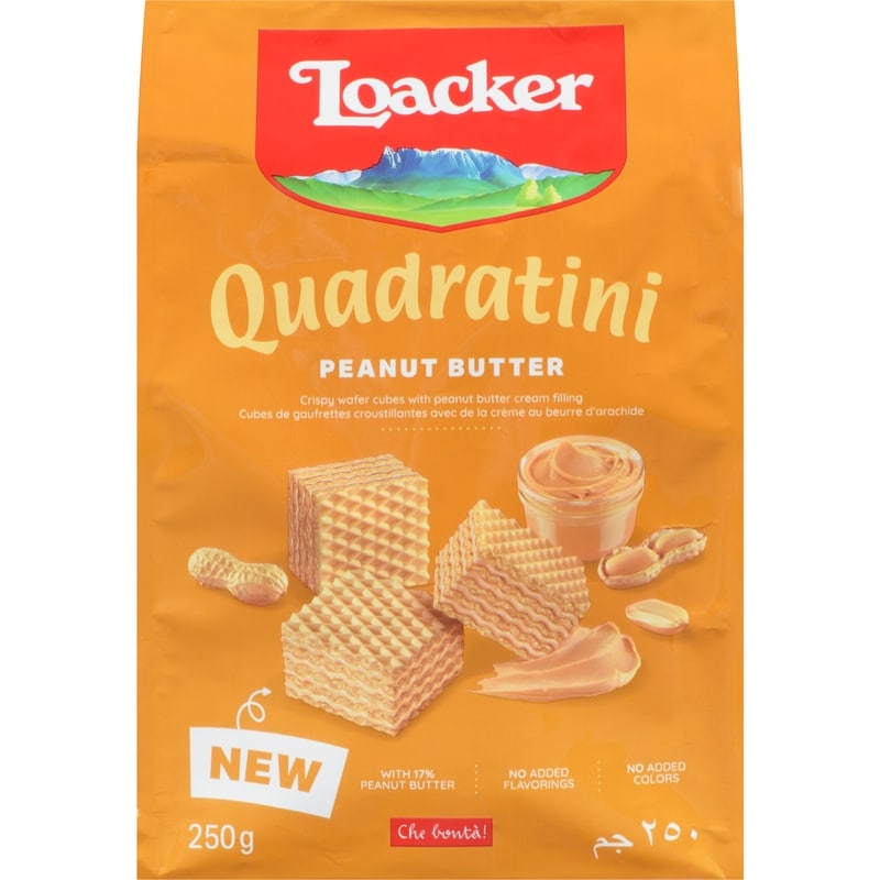 Quadratini Crispy Wafer Cubes With Peanut Butter Cream Filling