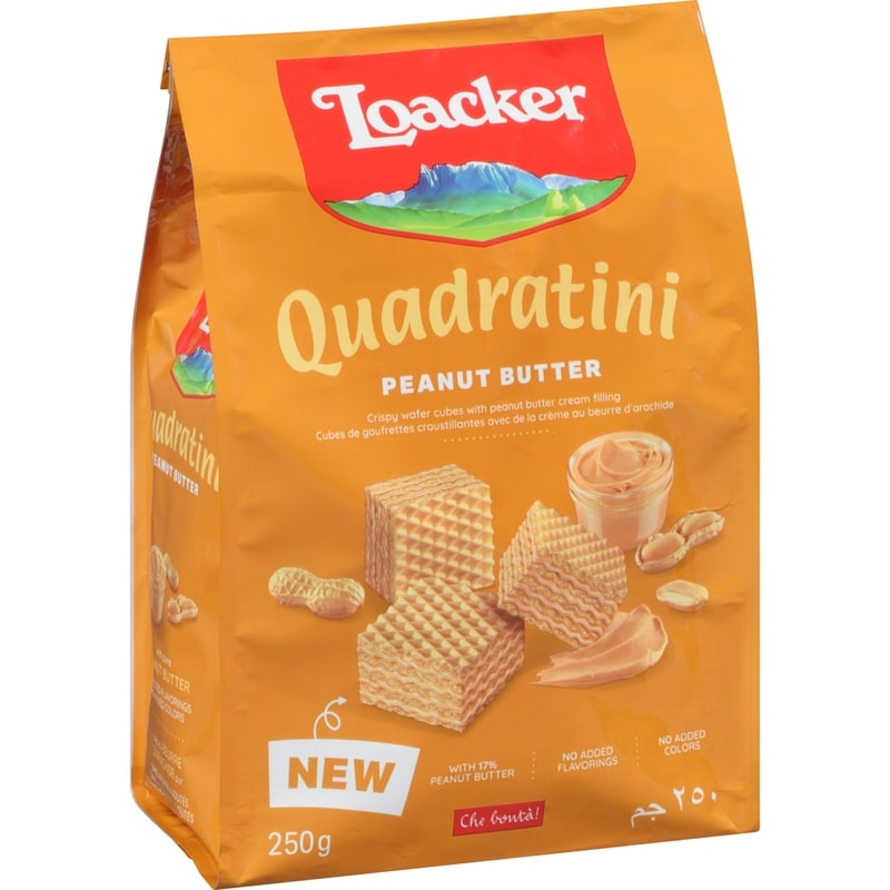 Quadratini Crispy Wafer Cubes With Peanut Butter Cream Filling