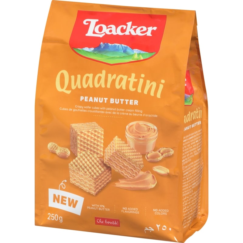 Quadratini Crispy Wafer Cubes With Peanut Butter Cream Filling