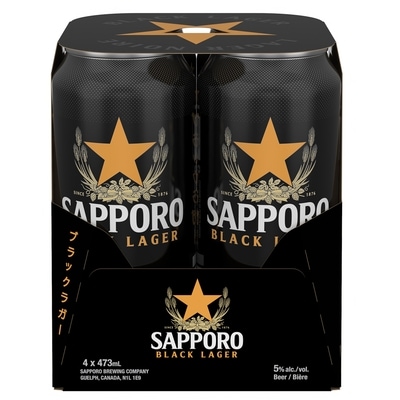 Sapporo Black Lager (ID required at pick-up) 4x473.0 ml, $0.80/100ml