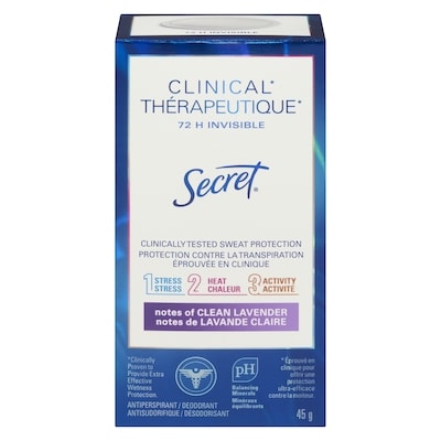 Secret Antisudorifique et désodorisant invisible en bâton Thérapeutique, Lavande pureté 45 g, 25,53 $/100g