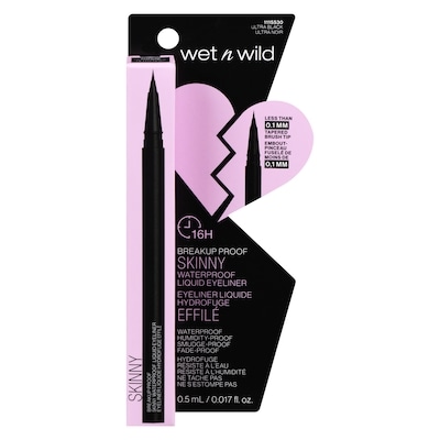 Wet N Wild Breakup Proof Skinny Waterproof Liquid Eyeliner 1115530 Ultra Black 1 ea, $7.99/1ea