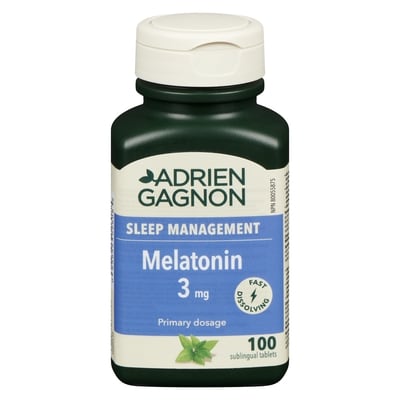 Adrien Gagnon Sleep Management Melatonin 3 Mg Fast Dissolving 100 ea, $0.12/1ea