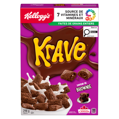 Kellogg’s Céréales saveur de brownie 298 g, 1,94 $/100g