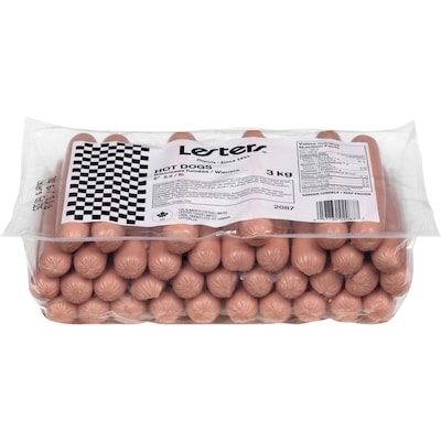 Lesters Wieners 5.5 LB 4x3.0 kg, $0.70/100g