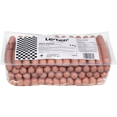 Lesters Saucisses 7,5 LB 4x3.0 kg, 0,69 $/100g