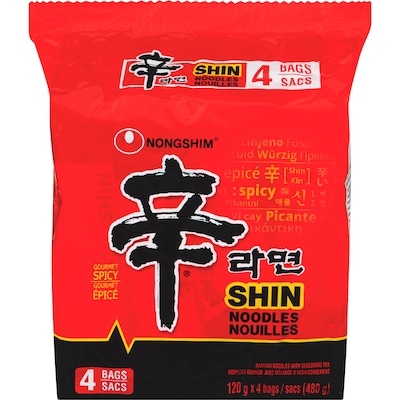 Nong Shim Shin soupe aux nouilles nouilles ramyun avec mélange pour soupe gourmet épicé 480 g, 1,14 $/100g