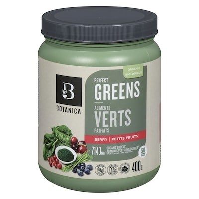 Botanica Perfect Greens Berry 400 g, $20.00/100g
