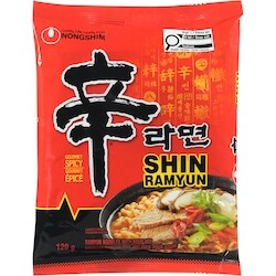 Nong Shim Shin nouilles avec mélange pour soupe gourmet épicé (caisse) 10x120.0 g, 1,08 $/100g