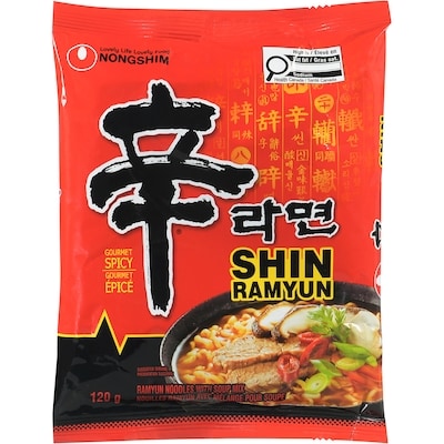 Nong Shim Shin nouilles avec mélange pour soupe gourmet épicé 120 g, 1,24 $/100g