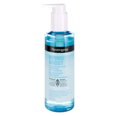 Neutrogena Gel nettoyant hydratant Hydro Boost, Nettoyant pour le visage, Sans parfum, Acide hyaluronique, Non comédogène, Sans parabènes 230 ml, 7,39 $/100ml