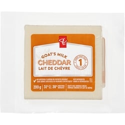 le Choix du Président Fromage cheddar au lait de chèvre, vieilli 1 an 200 g, 4,50 $/100g