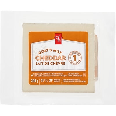 le Choix du Président Fromage cheddar au lait de chèvre, vieilli 1 an 200 g, 4,90 $/100g