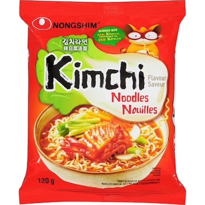 Nong Shim Noodles With Soup Mix Kimchi Flavour 120 g, $1.24/100g