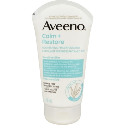 Aveeno Calm + Restore Nourishing PHA Exfoliator, Oat  Polyhydroxy Acid Face Scrub, Paraben Free, Non-Comedogenic 118 ml, $11.01/100ml