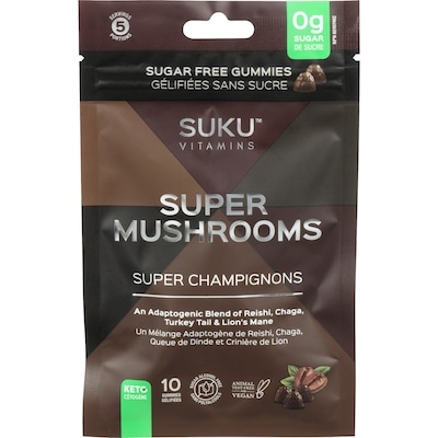 SUKU Sugar Free Gummies Super Mushrooms 10 ea, $0.65/1ea