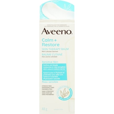 Aveeno Calm + Restore Skin Therapy Balm, Eczema  Dry Skin, Face Moisturizer, Colloidal Oatmeal, Paraben Free 48 g, $83.31/100g