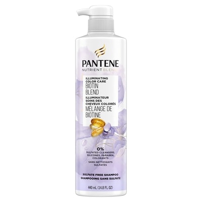 Pantene Sulfate Free Shampoo, Illuminating Hair Color with Biotin, Safe for Color Treated Hair, Nutrient Blends 440 ml, $3.09/100ml