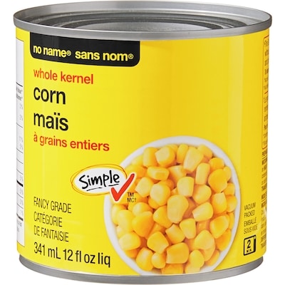 No Name Whole Kernel Corn 341 ml, $0.52/100ml