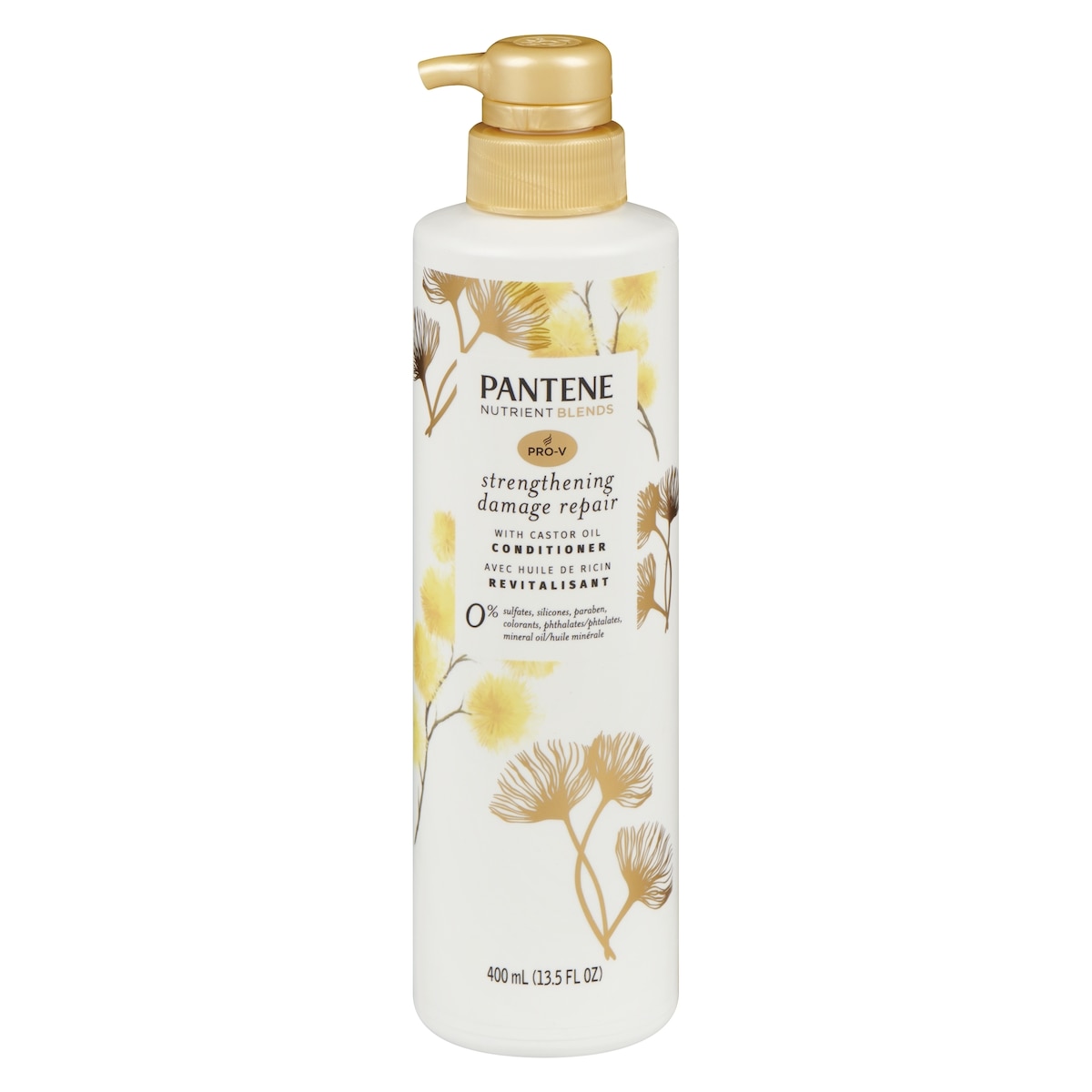 Pantene Sulfate Free Conditioner, Hair Strengthening Anti Frizz Damage Repair with Castor Oil, Safe for Color Treated Hair, Nutrient Blends 400 ml, $4.25/100ml